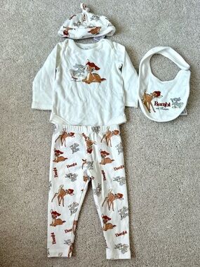 Disney Bambi Cream Set with Hat & Bib